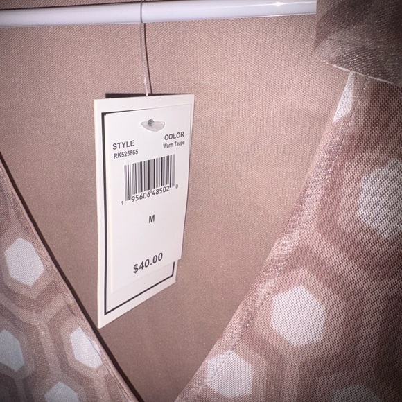 NEW NY Taupe Geometric Wrap Dress – Size M – NWT - Picture 2 of 3